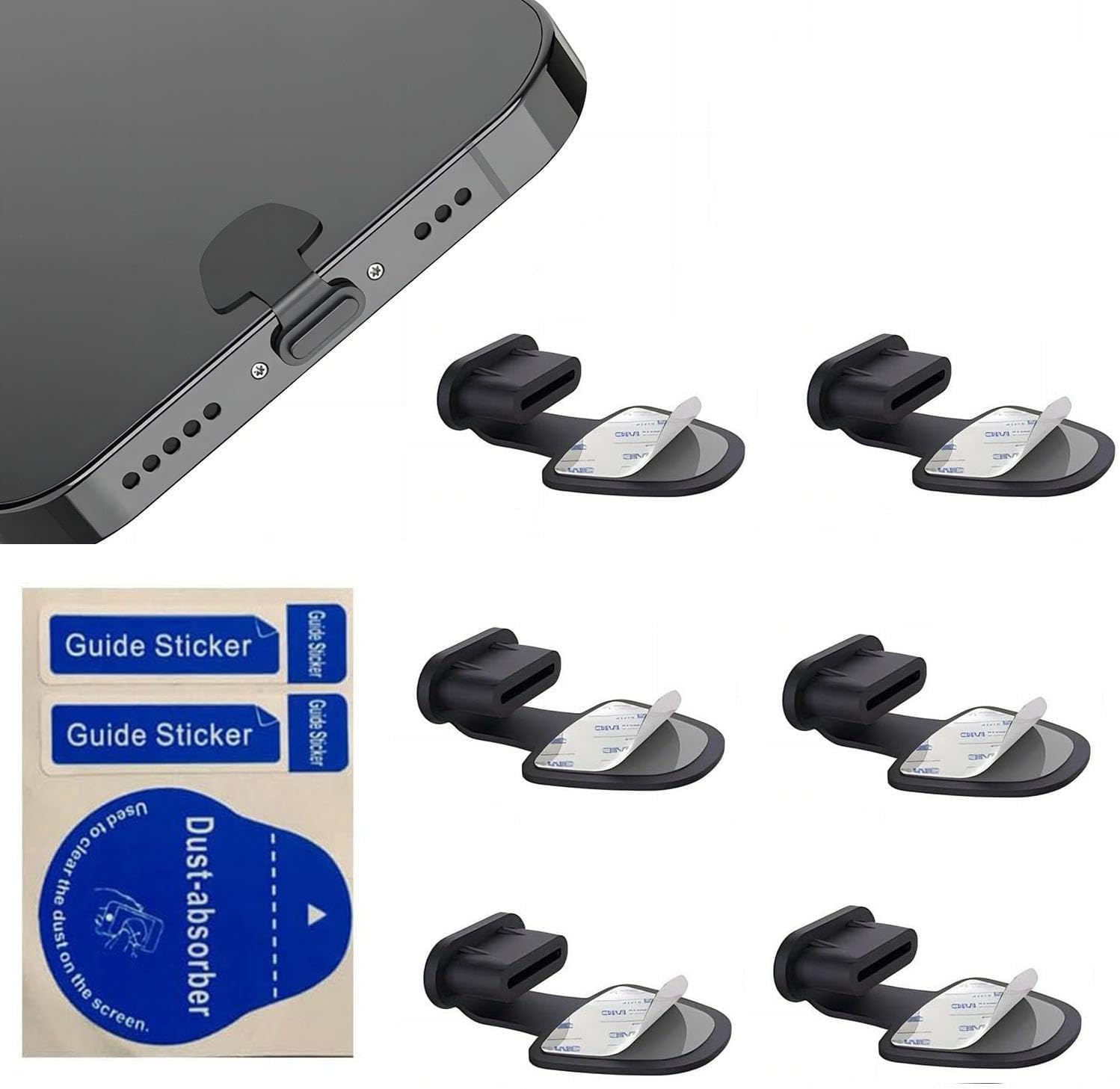 USB Type C Anti-Dust Plugs, 6-Pack, C-Type Port Dust Covers, USB C Dust ...