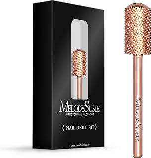 MelodySusie Safety Nail Drill Bits, 3/32'' Smooth Round Top Large Barrel Carbide Bits, Suitable for Manicure Pedicure Cuticle Gel Polishing, Beginners Bits, Rose Gold, Series Bit-S, Medium