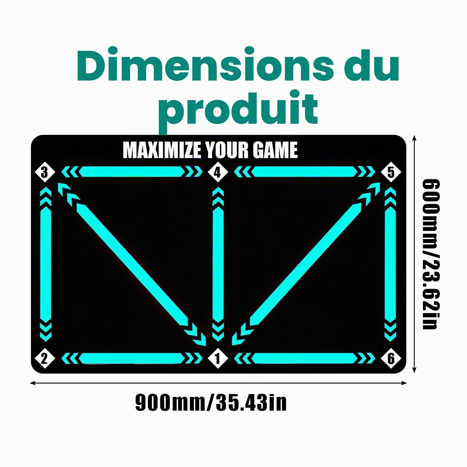 Tapis Football Entrainement 90 x 60 cm Tapisn d'entraînement Foot Antidérapant pour Football Dribble Footstep Pratique de Contrôl