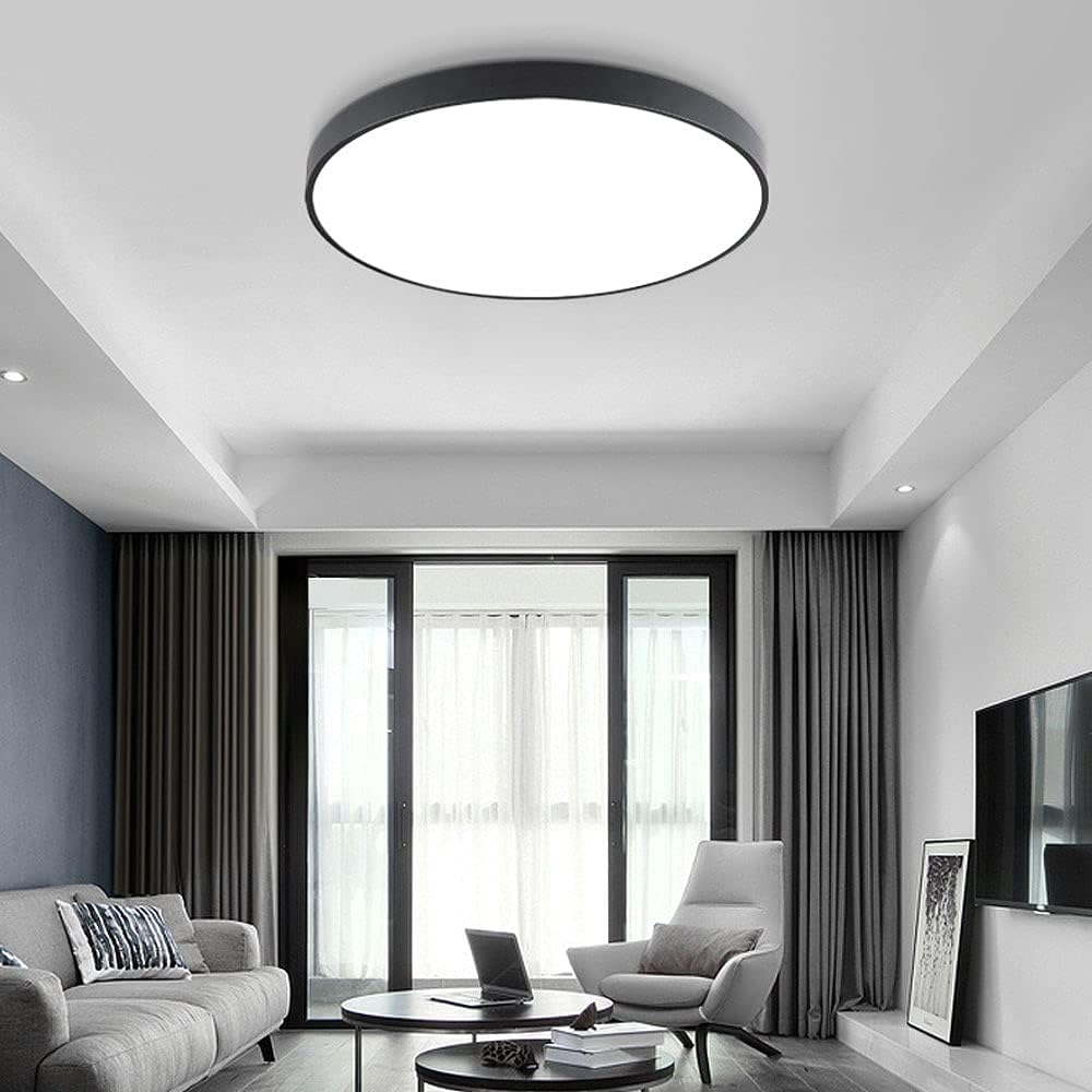 Ceiling Light Dimmable Round Ultra-Thin LED Ceiling Lamp Modern Minimalist Flat Panel Light Recessed Installation Ceiling Lighting Fixture for Bedroom Corridor Balcony Office Light