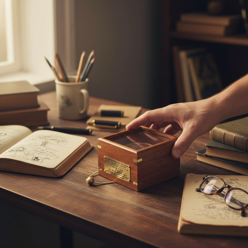 Antique Brass Gimbal Compass with Wooden Box – Personalized Engraved Compass Gift for Men – Custom Graduation, Father’s Day, Anniversary, Retirement Gift for Husband, Boyfriend, or Dad