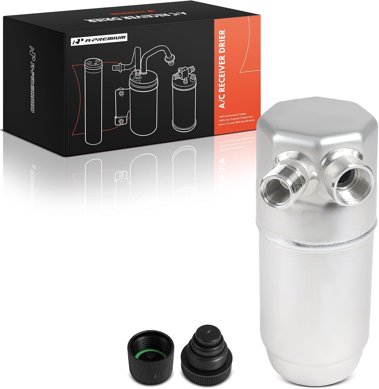 A-Premium Aluminum Air Conditioning A/C Receiver Drier Compatible with Audi 90, 90 Quattro, Coupe Quattro & Chevrolet C1500, C2500, C3500 & GMC K1500, K2500, K3500 & Pontiac Grand Am, Sunbird, Silver