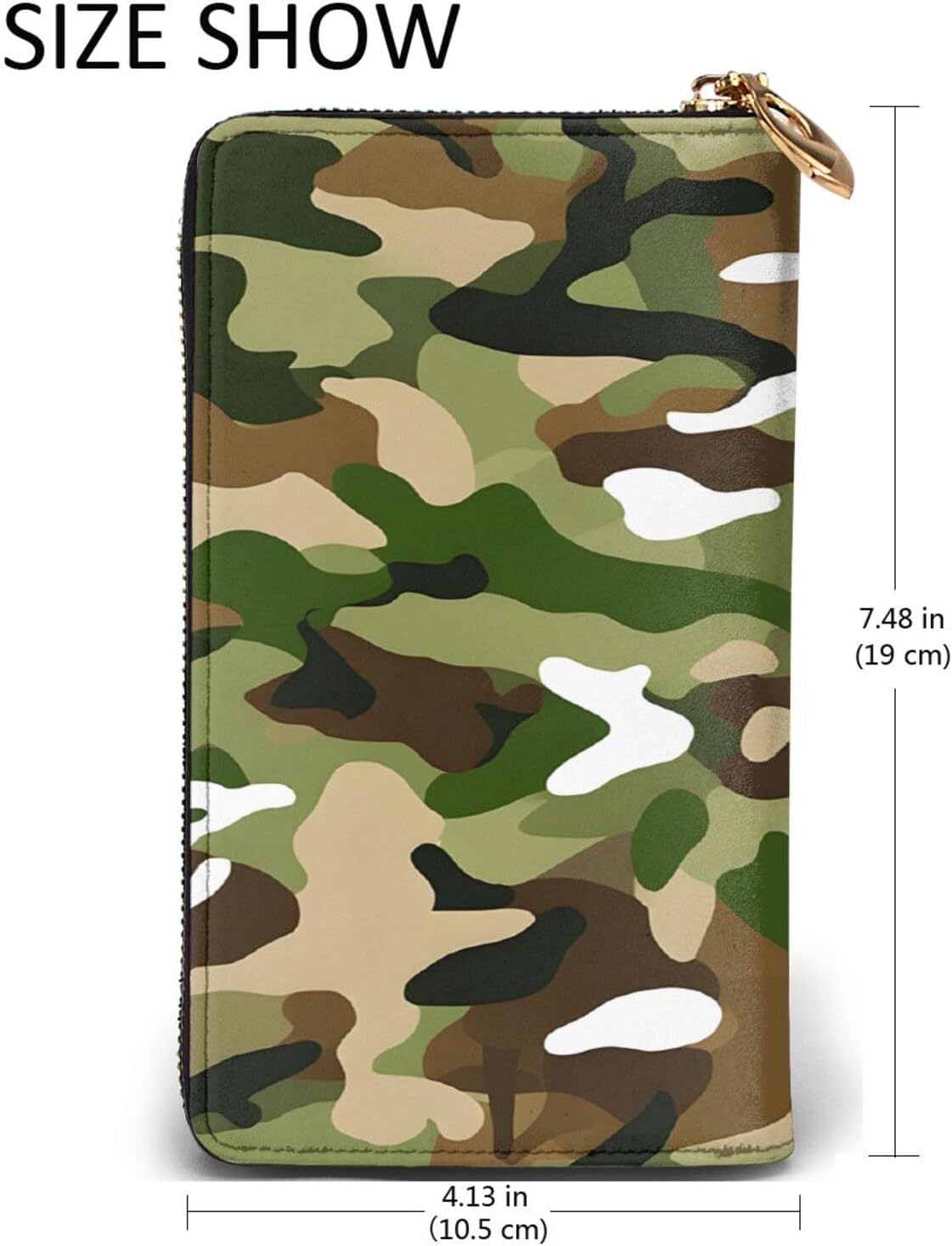 Abstract Camouflagefull Width Double-Sided Printed Long Wallet Is A Must-Have For Travel, Portable And Easy To Store In One