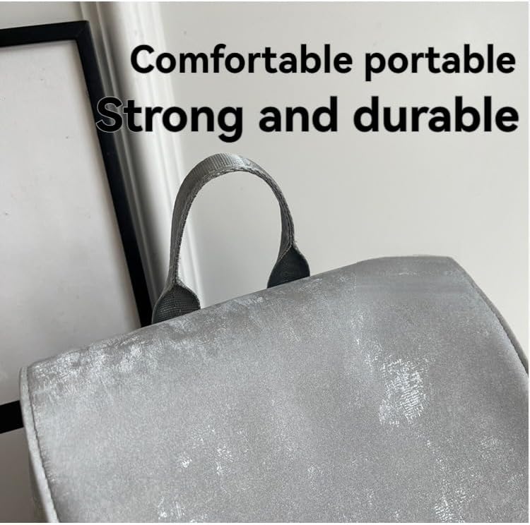 Cute Backpack Kawaii Shoulder Bag, Women Aesthetic Trendy Y2k Purse Coquette Mini Backpack Bow Tie Grunge Trendy Bag (Silver)