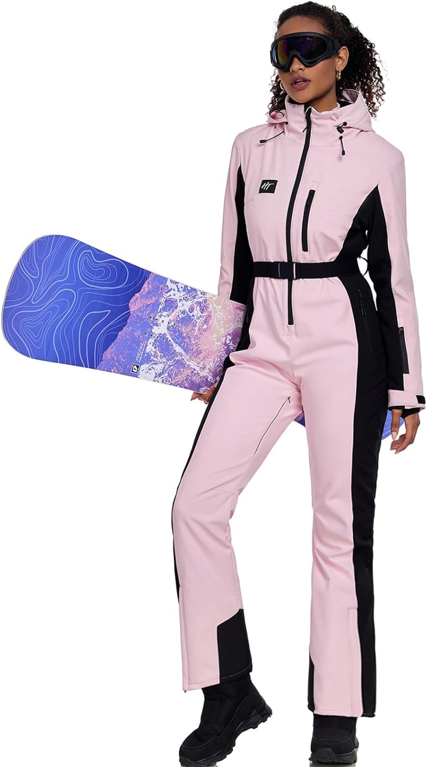 YEEFINE Women's Ski Suit One Piece Jumpsuits Snowsuits Waterproof Winter Snow Snowboarding Suits - Image 2