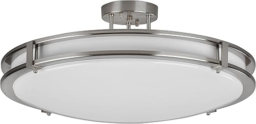 AFX Carlisle - Montaje semiempotrado LED de 12 pulgadas, acabado de níquel satinado