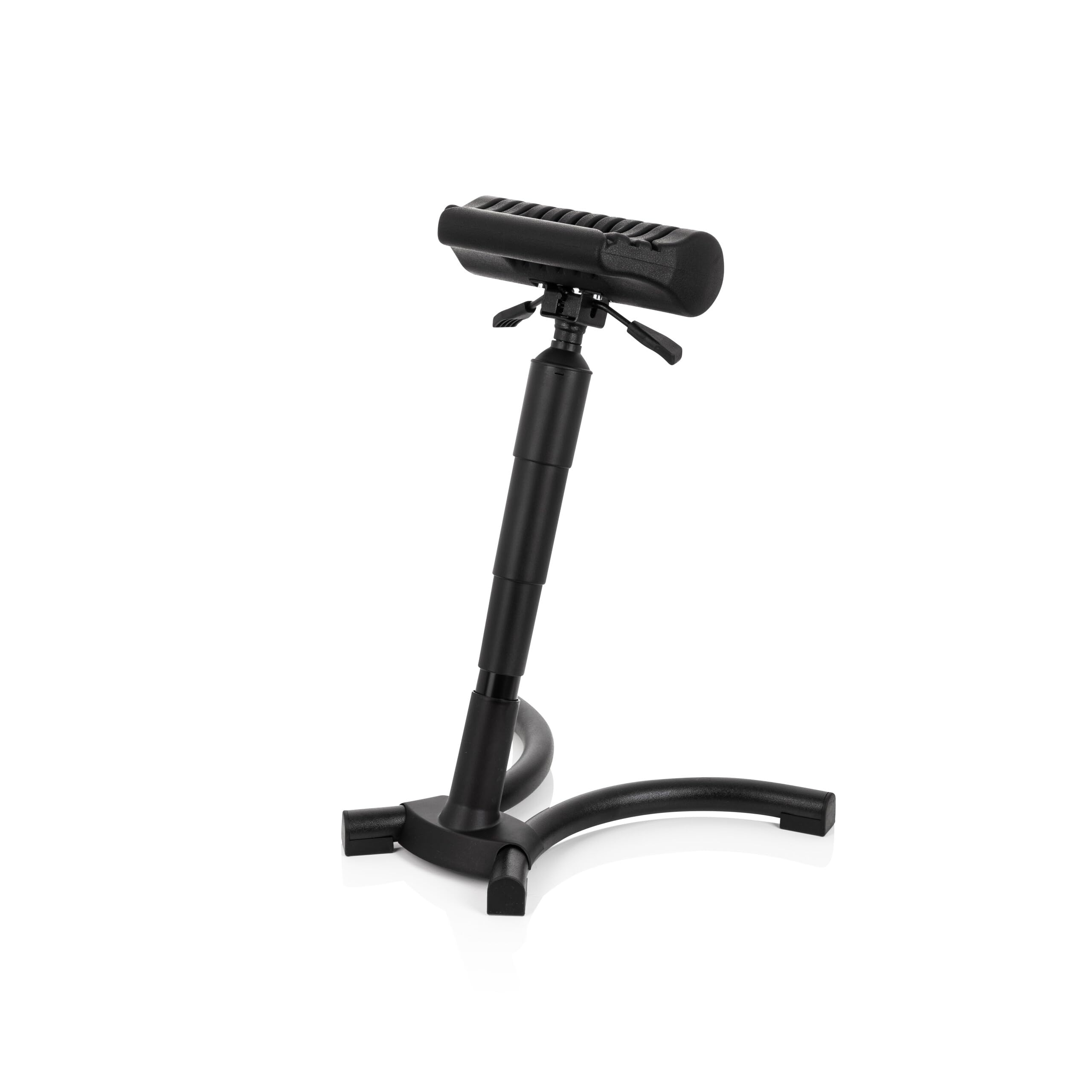 Tabouret Assis-Debout Top Work 33 Similicuir Noir Mousse Métal