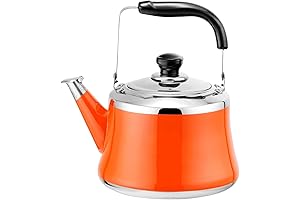 Radiant Orange Tea Kettle with Infuser: Elevate Your Tea-Time Ritual