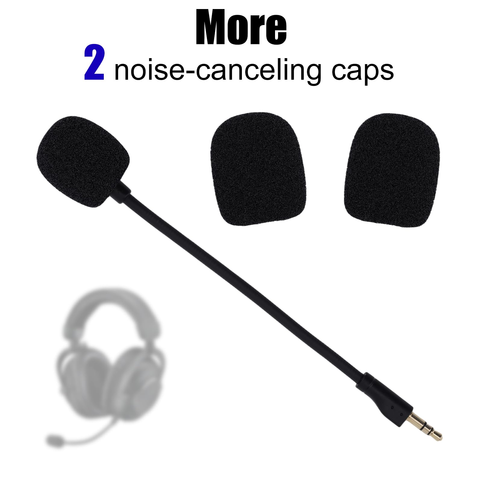 BTFO Replacement Microphone for Logitech G PRO X and G PRO X2 Gaming Headsets, Detachable Noise Cancelling Game Microphone with Foam Covers Gaming Headset Mic Accessory - 3