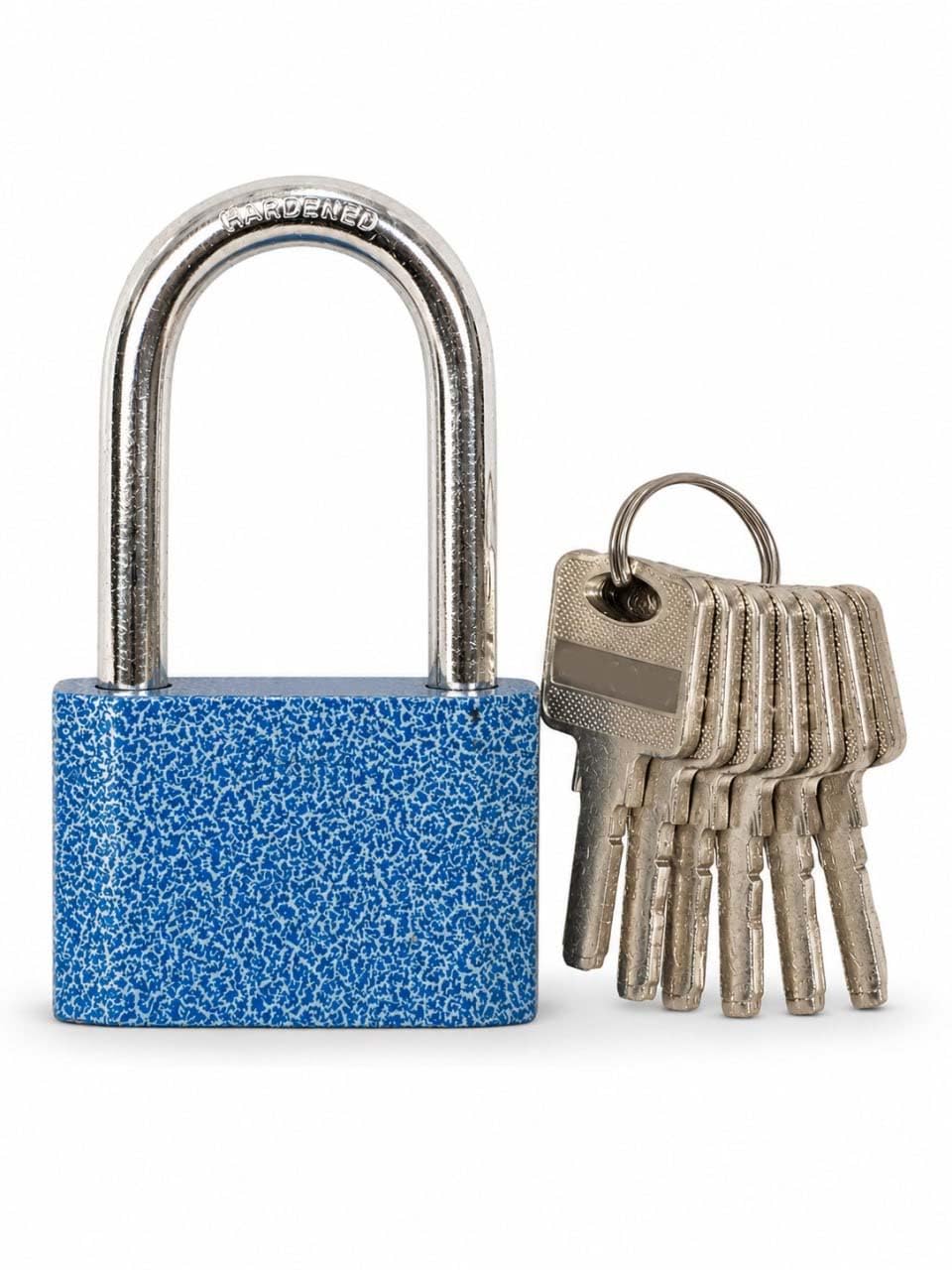 Heavy Duty Solid Steel Silver Padlock with Key, Cut Resistant Gate Locks for Outdoor Fence or Shed,Weatherproof Padlock for Outdoor use (Blue)-image-48