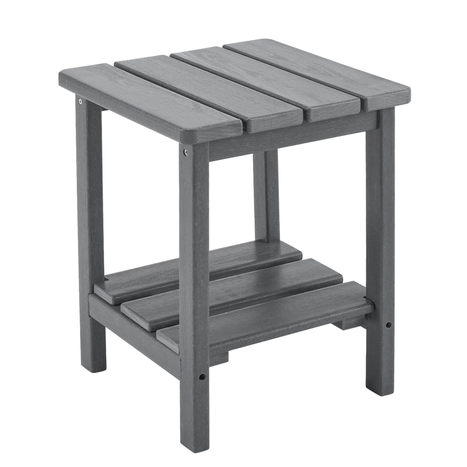 FurniSoar Adirondack Quadratischer Robuster 2-stufiger Beistelltisch aus verstärkter HDPE