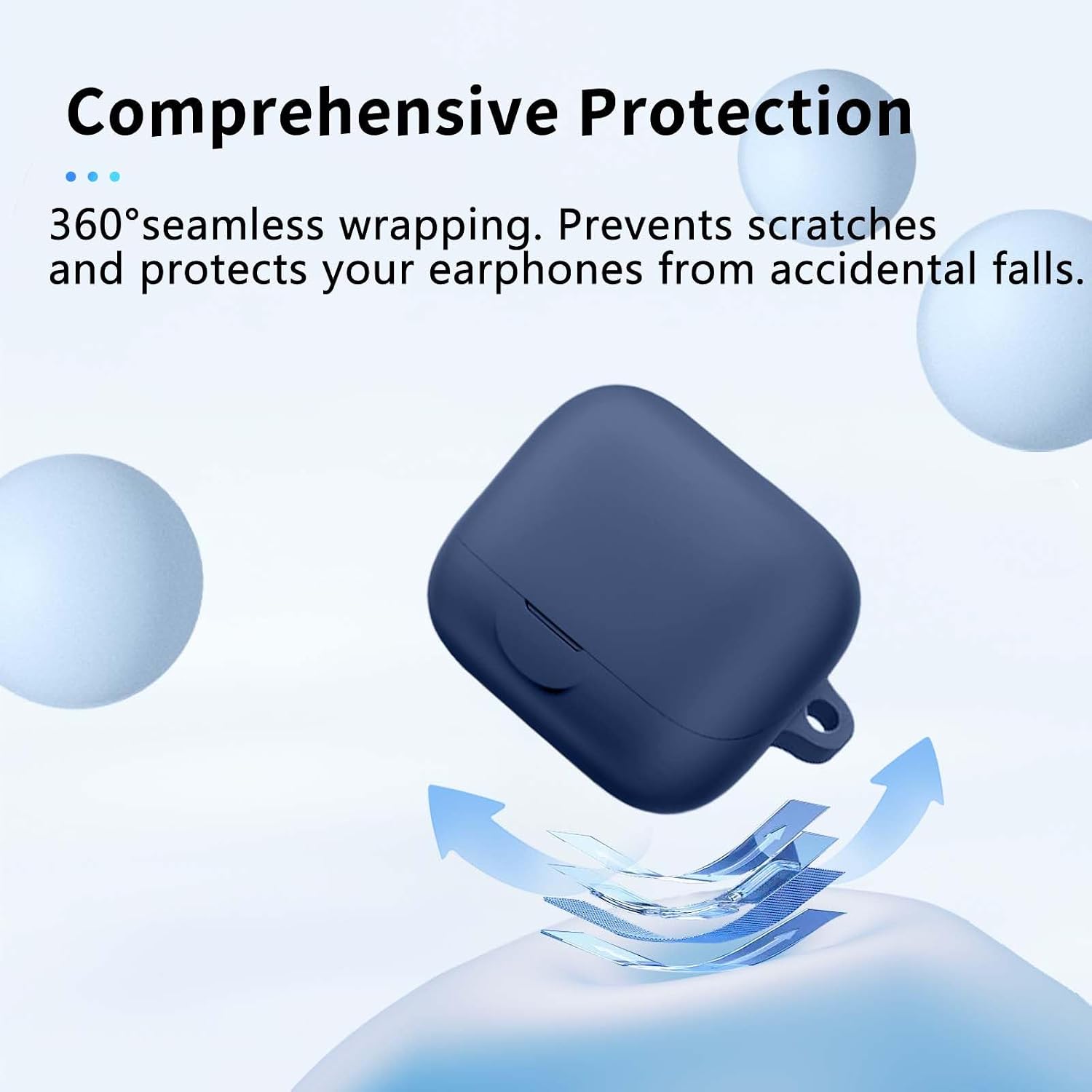 for EarFun Air Pro 4+ Case Cover,NOUKAJU Earphone Protective Cover(with Carabiner + Lanyard + Cleaning Pen) Drop-Proof,Scratch-Proof,Shock-Proof,Case for EarFun Air Pro 4 Plus(Blue) image 3