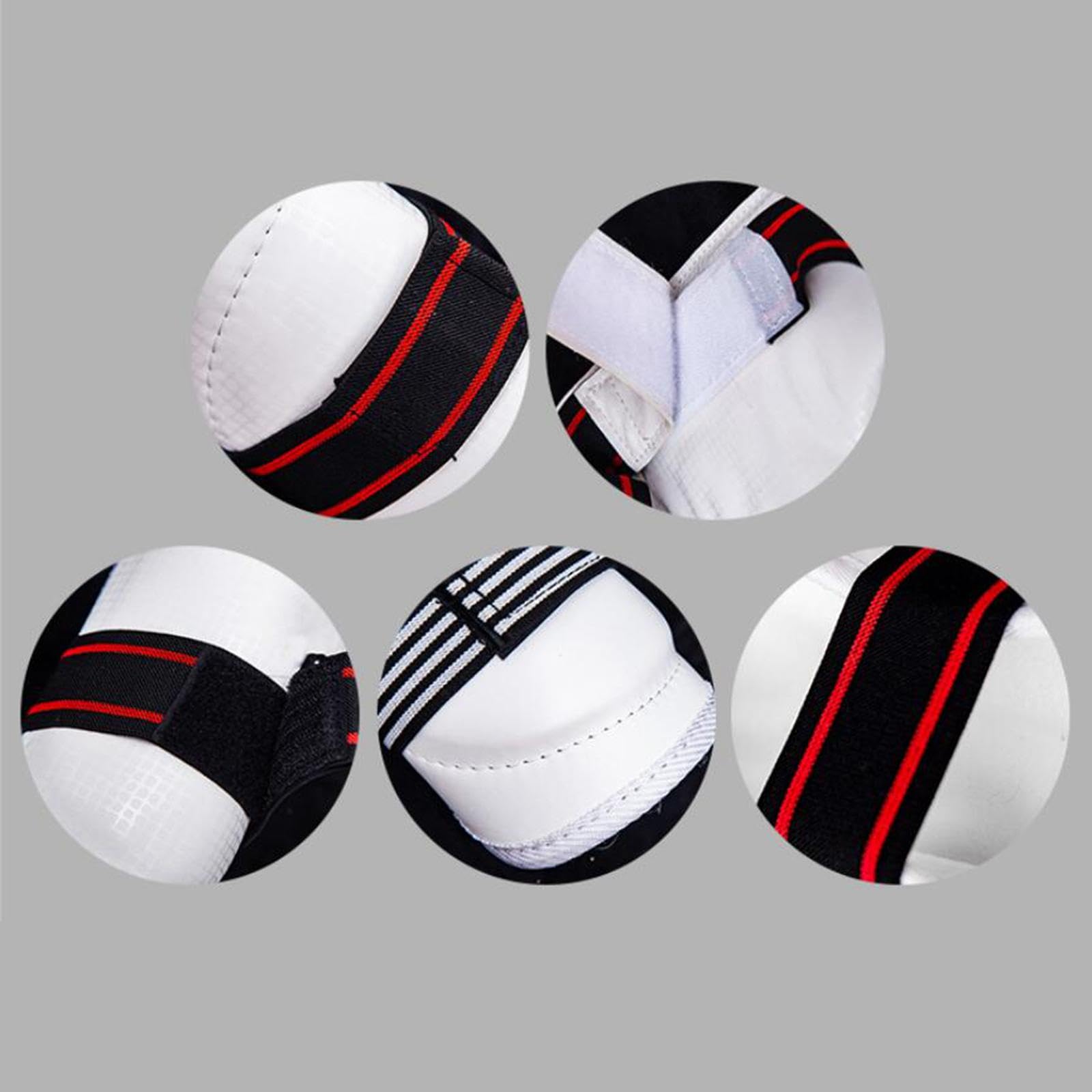Taekwondo Set Protezioni Karate Kickboxing con Casco Imbottito Guantoni Pettorina E Parastinchi Regolabili PU Adatto a Bambini Adulti Prat