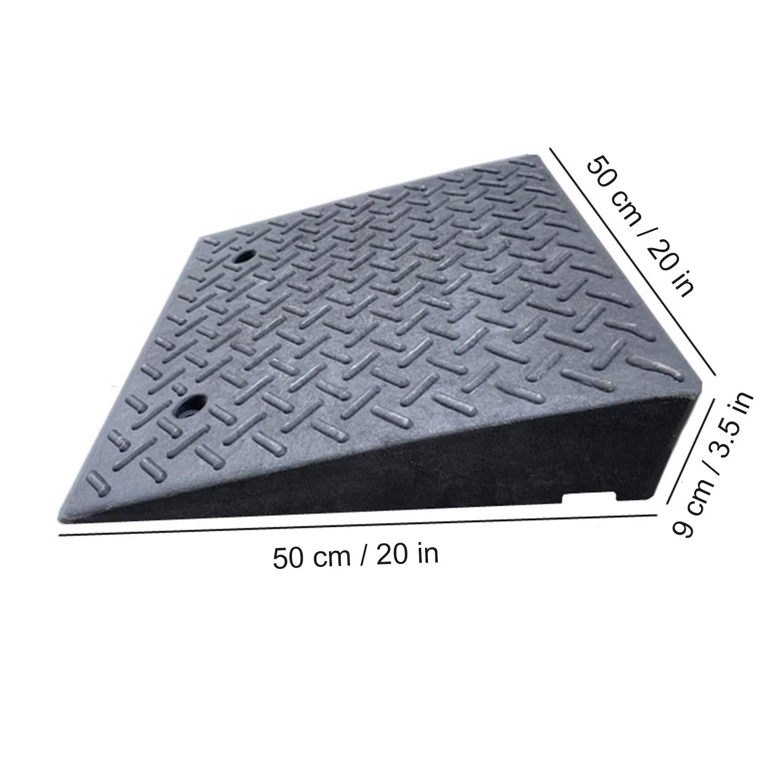 Thickened Anti-Slip Driveway Curb Ramps, Sidewalk Ramps for Vehicles, Suitable for Wheelchairs, Stairs, Bicycles and Motorcycles(50 x 9 cm/20 x 3.5 in)