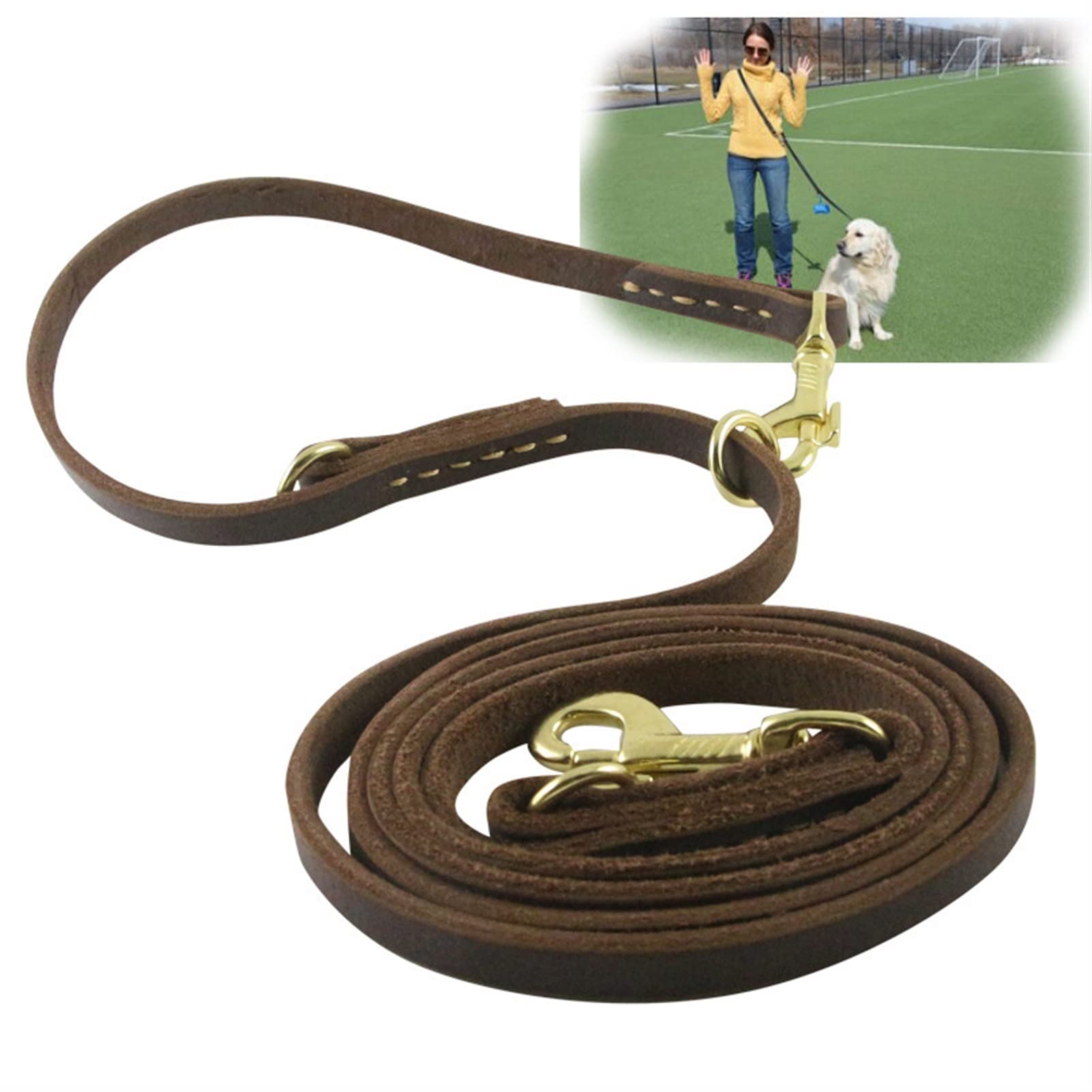 Skórzana smycz dla zwierząt Skórzana linka trakcyjna Podwójna przyczepność Łańcuch P Obroża Wielofunkcyjna długość Pet Dog Walking Dog Training Lina trakcyjna Lina dla psa (Kolor: 04, Rozmiar: 1,2 c