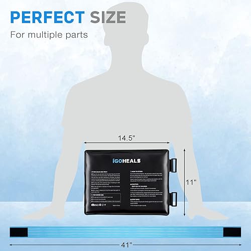 Miniatura 6 de Bolsa de hielo reutilizable para lesiones, envoltura de gel de arcilla más flexible con correas para terapia de frío, almohadilla suave para aliviar