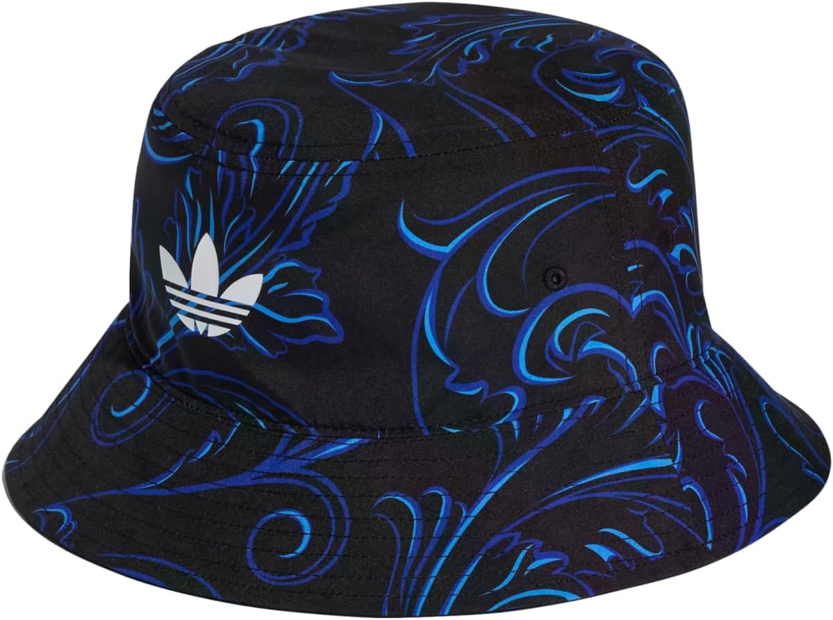 adidas Argentina Bucket Hat – Trefoil Logo Soccer Cap, Lightweight Sun Protection, Black/Lucid Blue/White, 100% Recycled Polyester