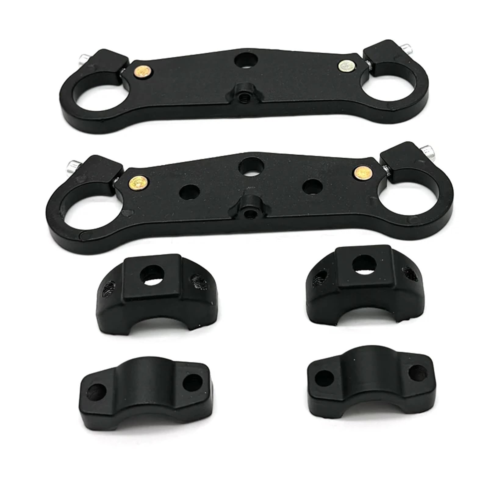 Łącznik obniżający Amortyzator przedniego widelca motocykla górna dolna płyta łącząca pasuje do 47cc 49cc Moto Pocket Dirt pitbike(Black)