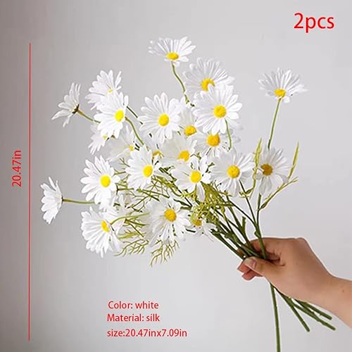 Miniatura 6 de CUCUFA Plantas de margaritas artificiales, flores falsas, ramos de boda, arreglos florales, centros de mesa de plástico para el hogar, jardín, 2