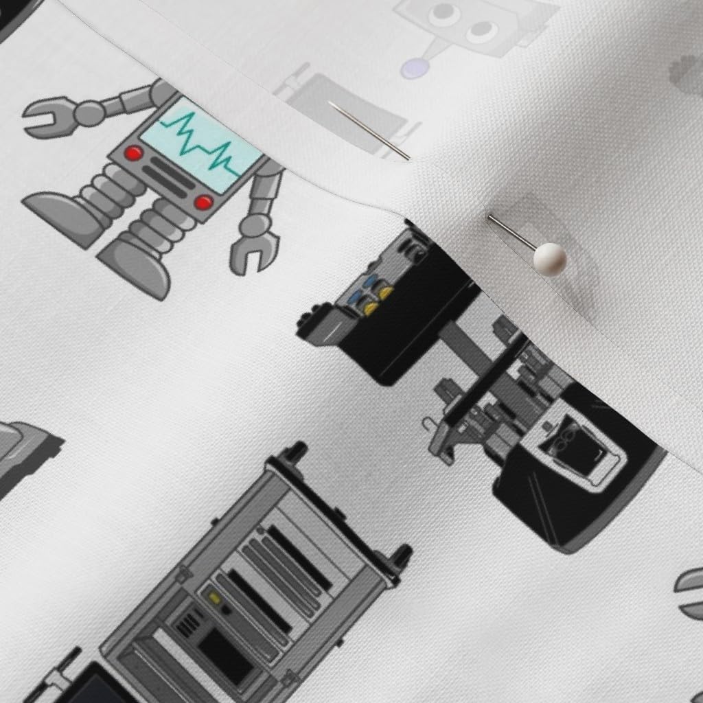 Spoonflower Fabric - Surgery Robots Large Print Robotic Intuitive Doctor Hospital Printed on Petal Signature Cotton Fabric by The Yard - Sewing Quilting Apparel Crafts Decor