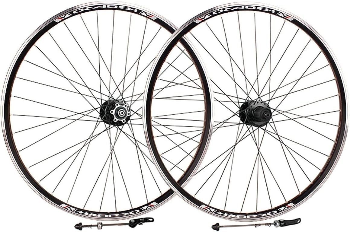 Roue de vélo 20 pouces 406 jante frein à disque et V-Brake avec moyeu blocage rapide ELzEy noir