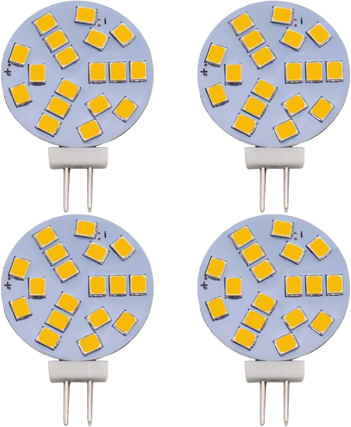 4 Pcs G4 Round LED Lamps White 4000K, 2w Replace 20w Halogen Pen Socket Lamp Bulb, 12V AC/ 10-30V DC, Luminous G4 for Undercarriage Lamp (White 4000K)