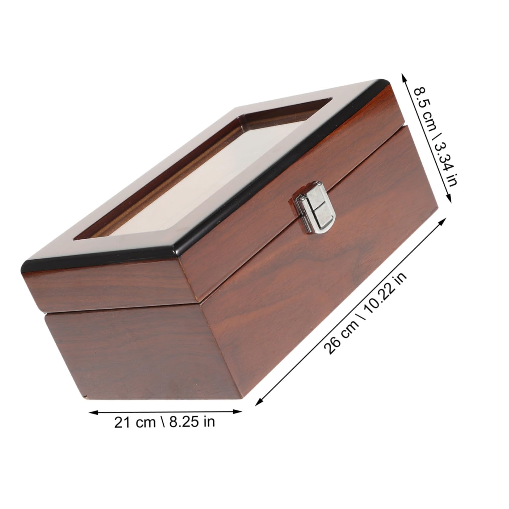 TEHAUX Scatola Portaorologi in Legno Laccato Scomparti con Serratura Organizer Orologi e Gioielli Raffinata con Trasparente Custodia di Qualità per Esposizione e Regalo