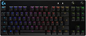 Logitech G PRO Mechanische Gaming-Tastatur – Portable Tenkeyless Design, abnehmbares Micro-USB-Kabel, GX Blue Clicky Switc…