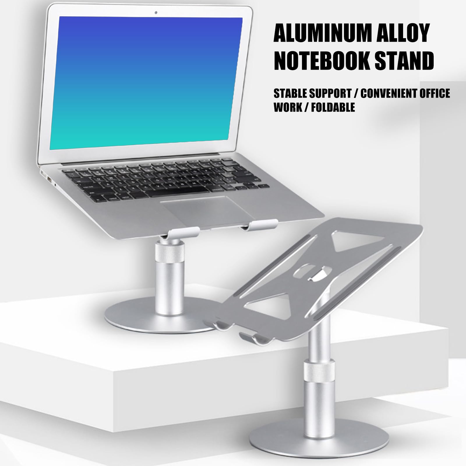 Przenośny uchwyt na tabletki ze stopu aluminium regulowana wysokość składany 360 obrotów do podróży do domu aluminiowy stojak obrotowy stojak