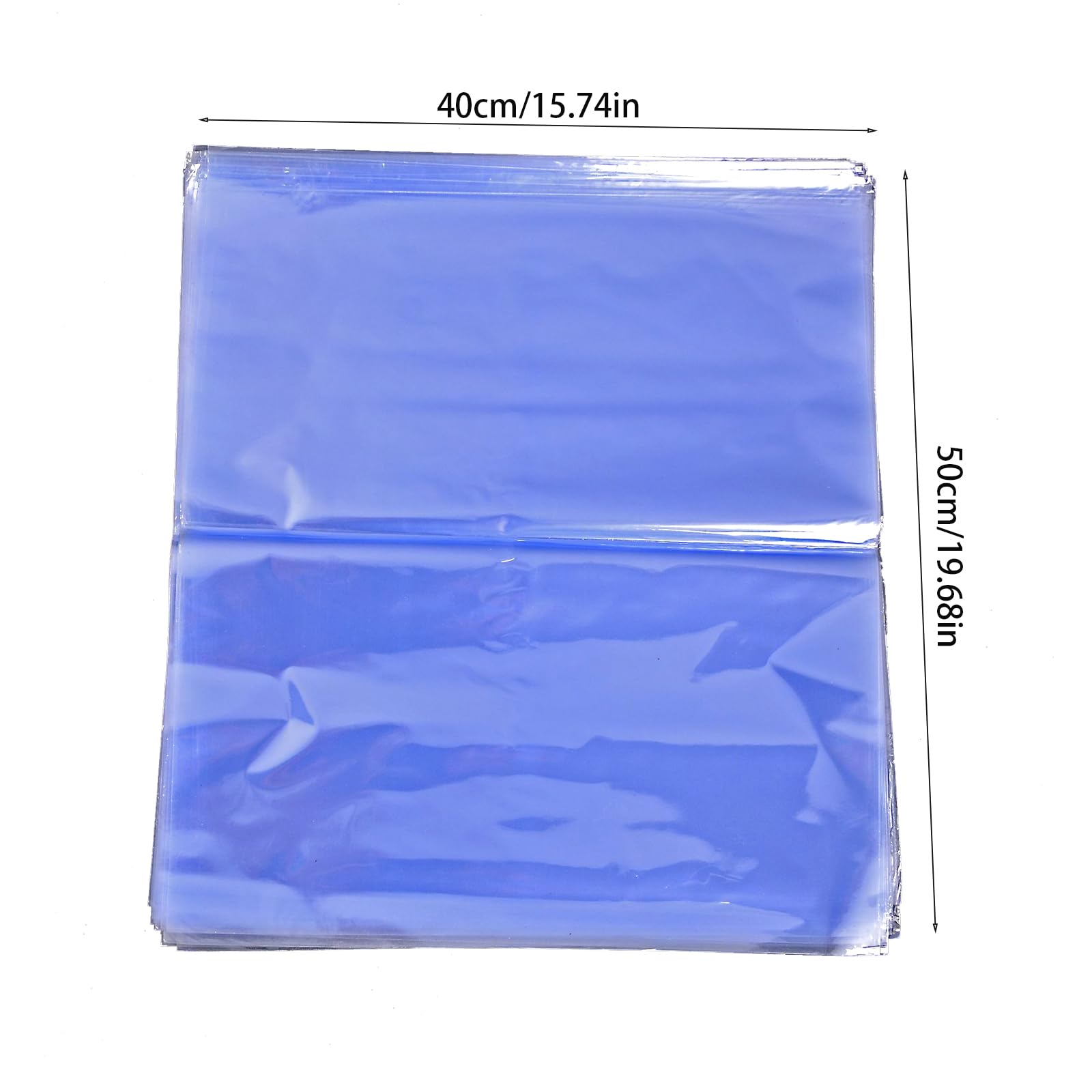 Desuibao Confezione da 50 sacchetti termoretraibili per scarpe, 40 x 50 cm, sacchetti trasparenti in PVC, termorestringenti per candele, saponi, progetti fai da te