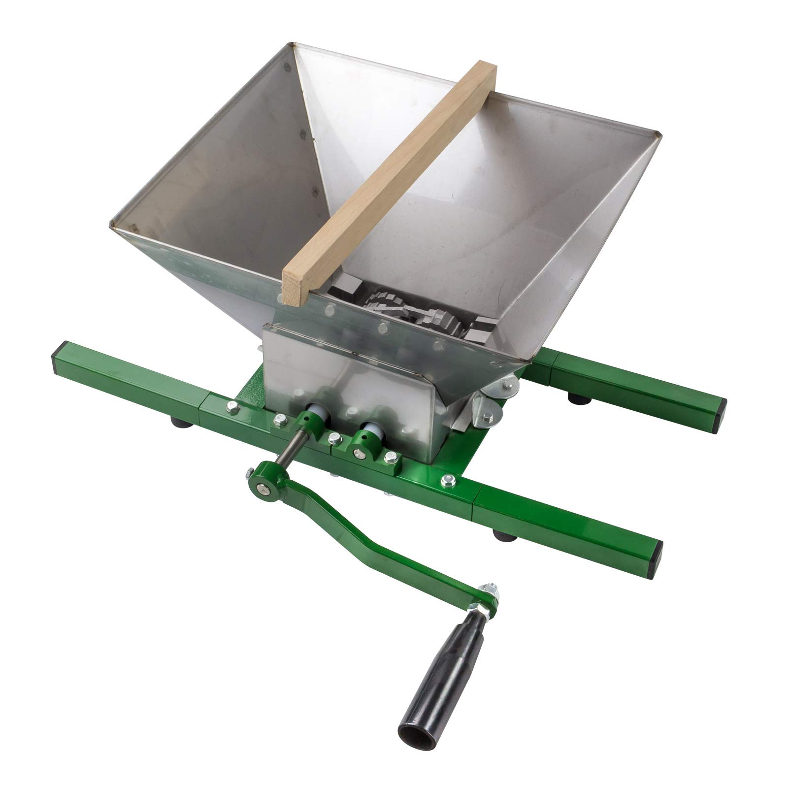 DeTec Obstmühle Bergamo mit 7 Liter Trichter / Beerenmühle / Traubenmühle / Frucht-Mühle / Maischemühle, mit Handkurbel, leicht zu reinigen, Edelstahl