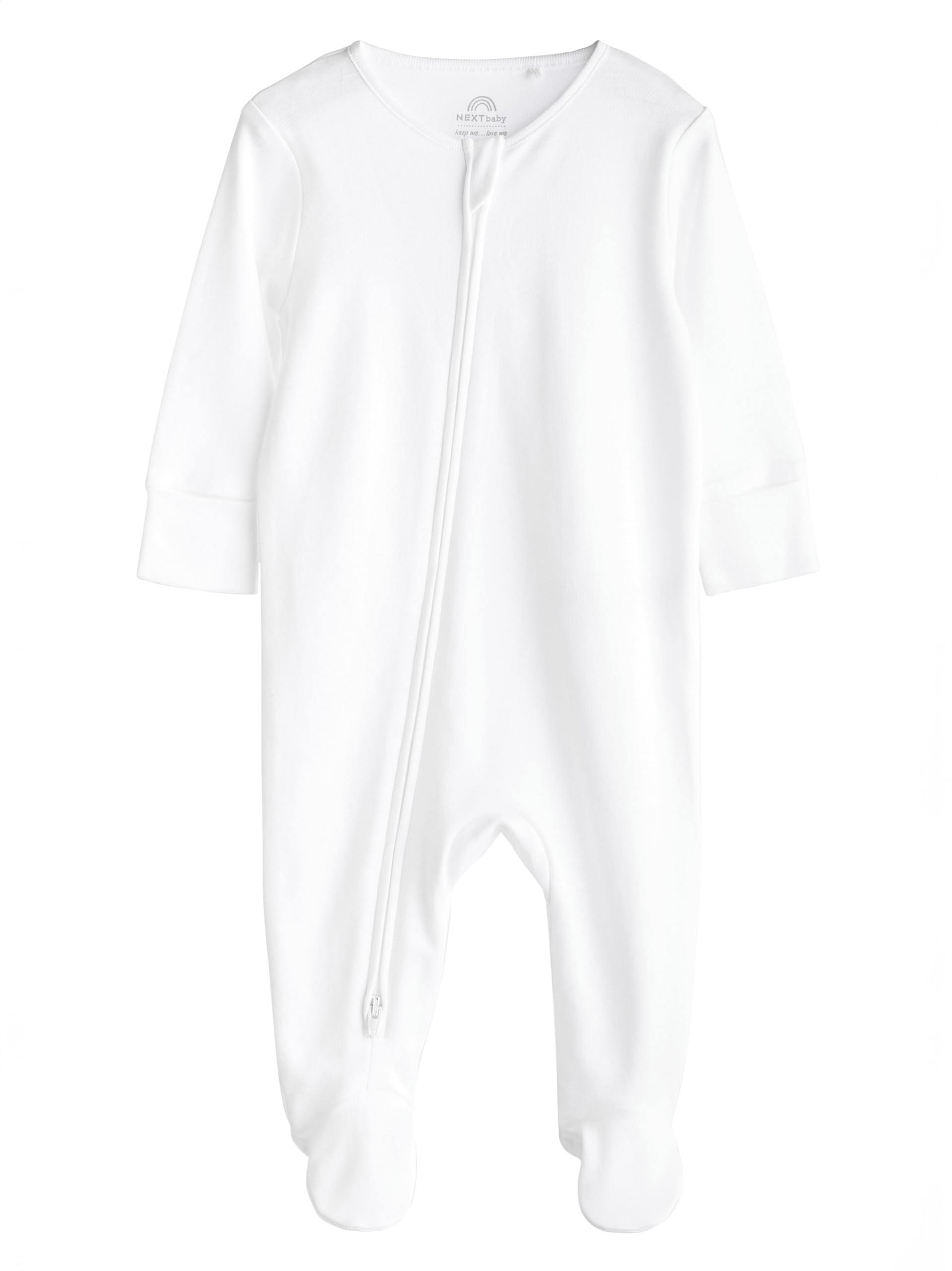 NEXT Unisex Bambino Confezione da 3 tutine basic per neonati in 100% cotone con zip