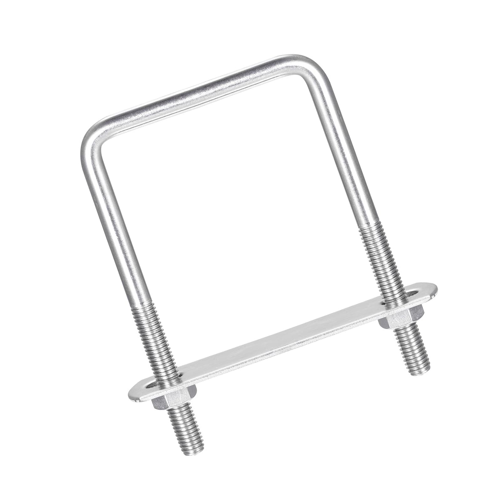 MACHSWON Square U-Bolt,2 Set 304 Stainless Steel M8 U Bolts 65mm(2.64") Inner Width 110mm Length with Nuts and Frame Plate for Automobiles Boat Trailer