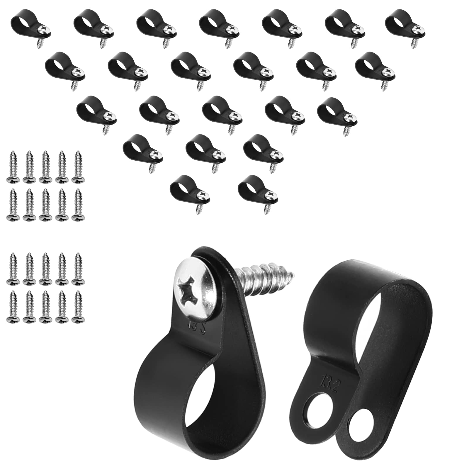 R-Type Cable Clips - 120 Pack Nylon Wire Clamps -11