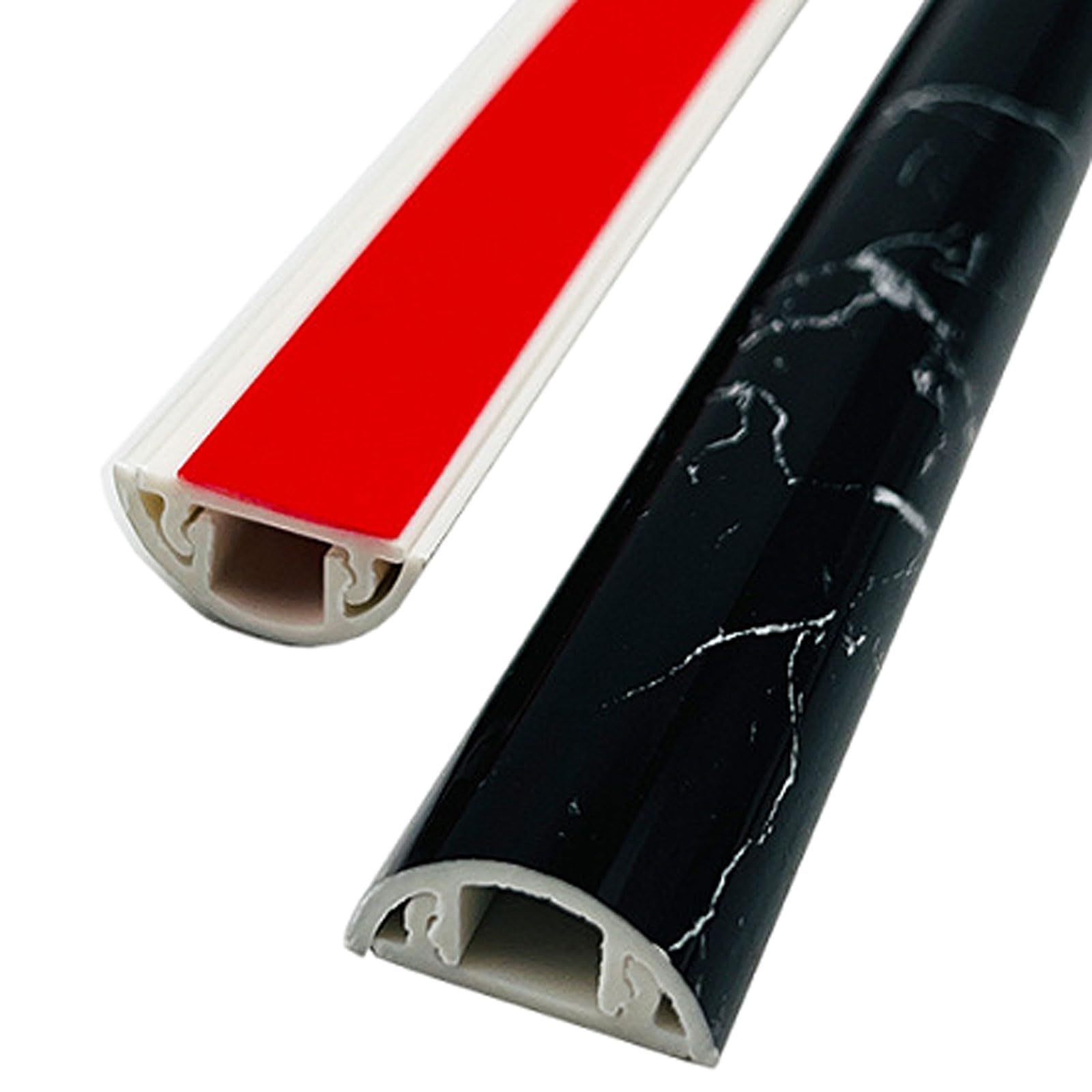 PVC Goulotte Passe Cable Sol,Cache Cable Sol Autocollante,Passe Câble Sol D’ Usage Léger,Guide câble au Sol Semi Circulaire,Flexible,Évitez Les Risques,pour Résidentiel,Bureaux Plus