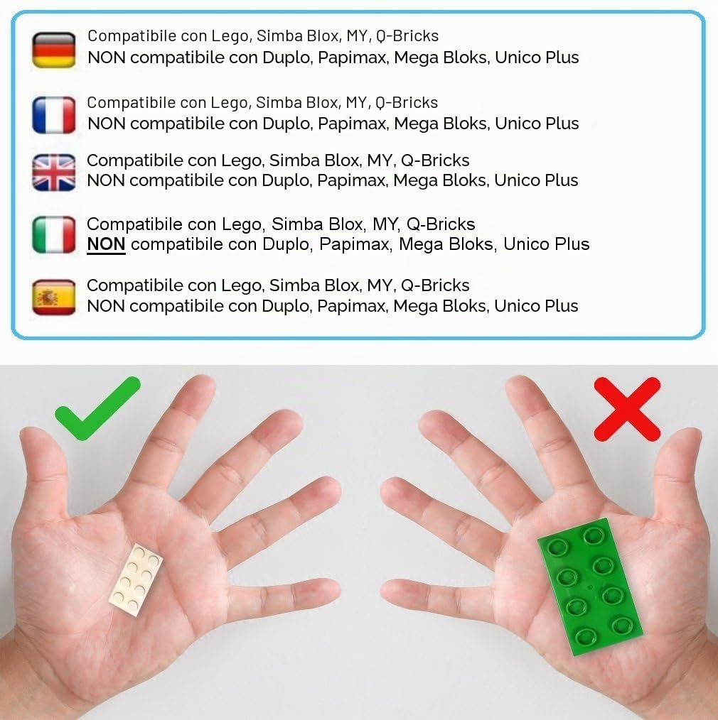Katara 1827 - Set Di 1264 Mattoncini, Compatibili Con Lego, Sluban, Papimax, Q-bricks, 2 Piastre E Scatola, Multicolore