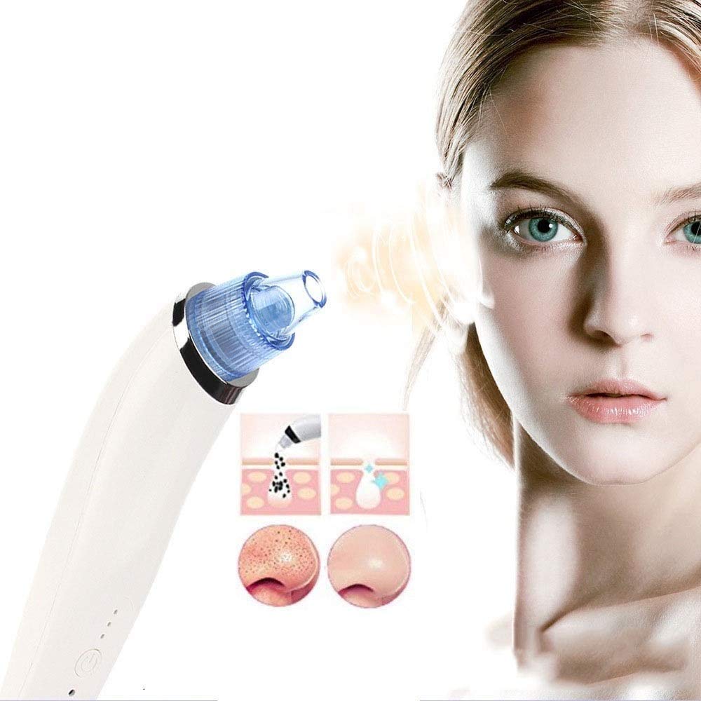 Cleaner Blackhead Remover de poros Vacío - Cable de vacío al vacío de Cara eléctrica Acné de la remoción de Cabezas Blancas de acné con 4 Cabezales de succión