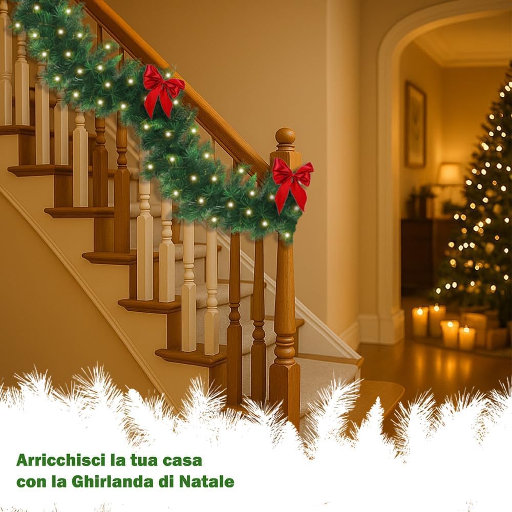 Bluelves Ghirlanda Albero di Natale, 4PCS Festoni Natalizi, 2M Festoni