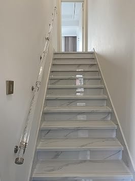 Indoor Handrail 4ft 5ft 6ft 7ft 8ft 10ft 12ft 15ft 20ft 30ft, Clear Acrylic Stairs Wall Railing for Hallway Loft Apartment Basement & Exterior Steps, Load 200KG  Color Clear , Size 13ft/400cm