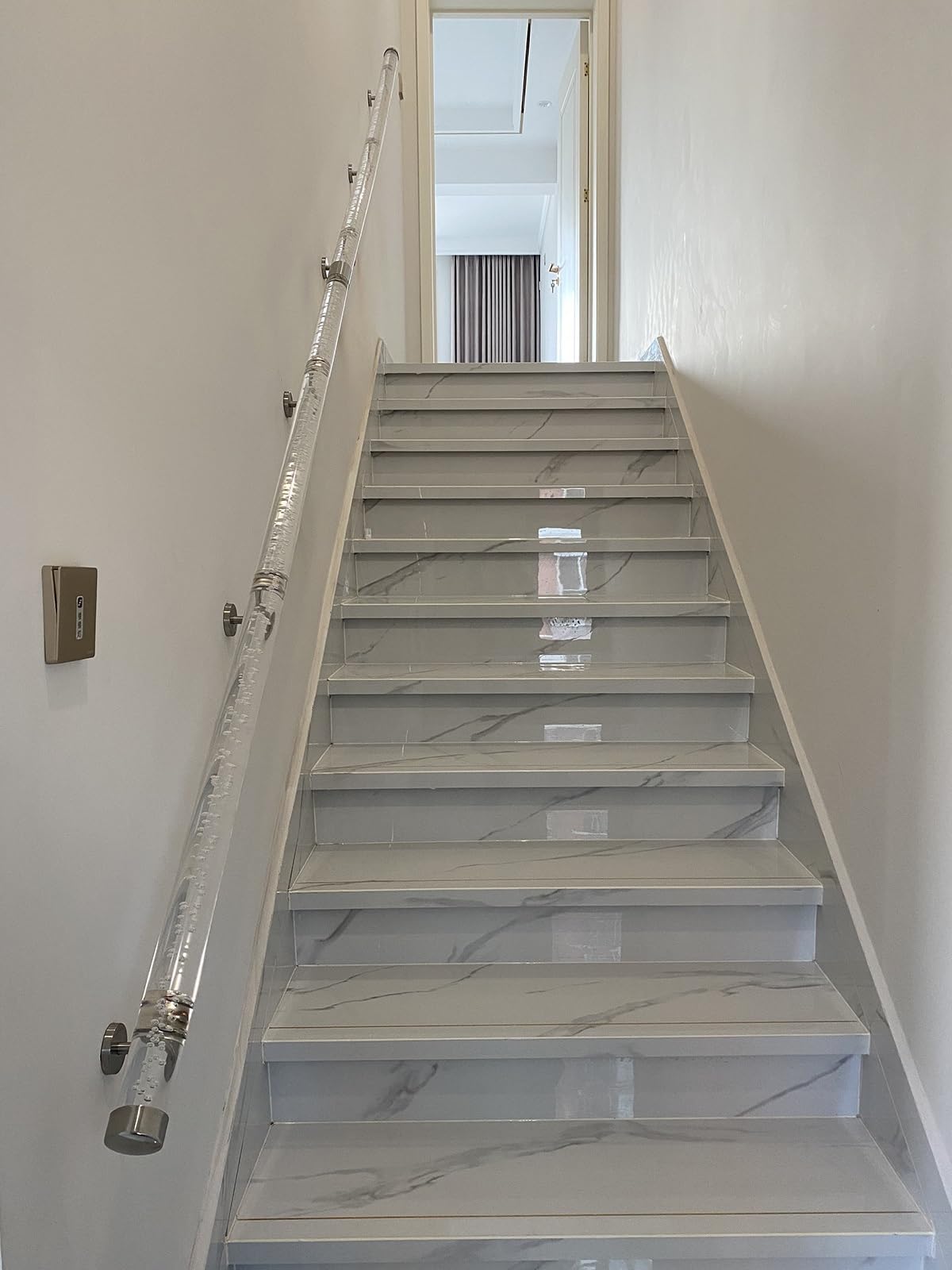 Rambarde transparente de 50 mm en verre pour escalier intérieur de 2 à 10 m