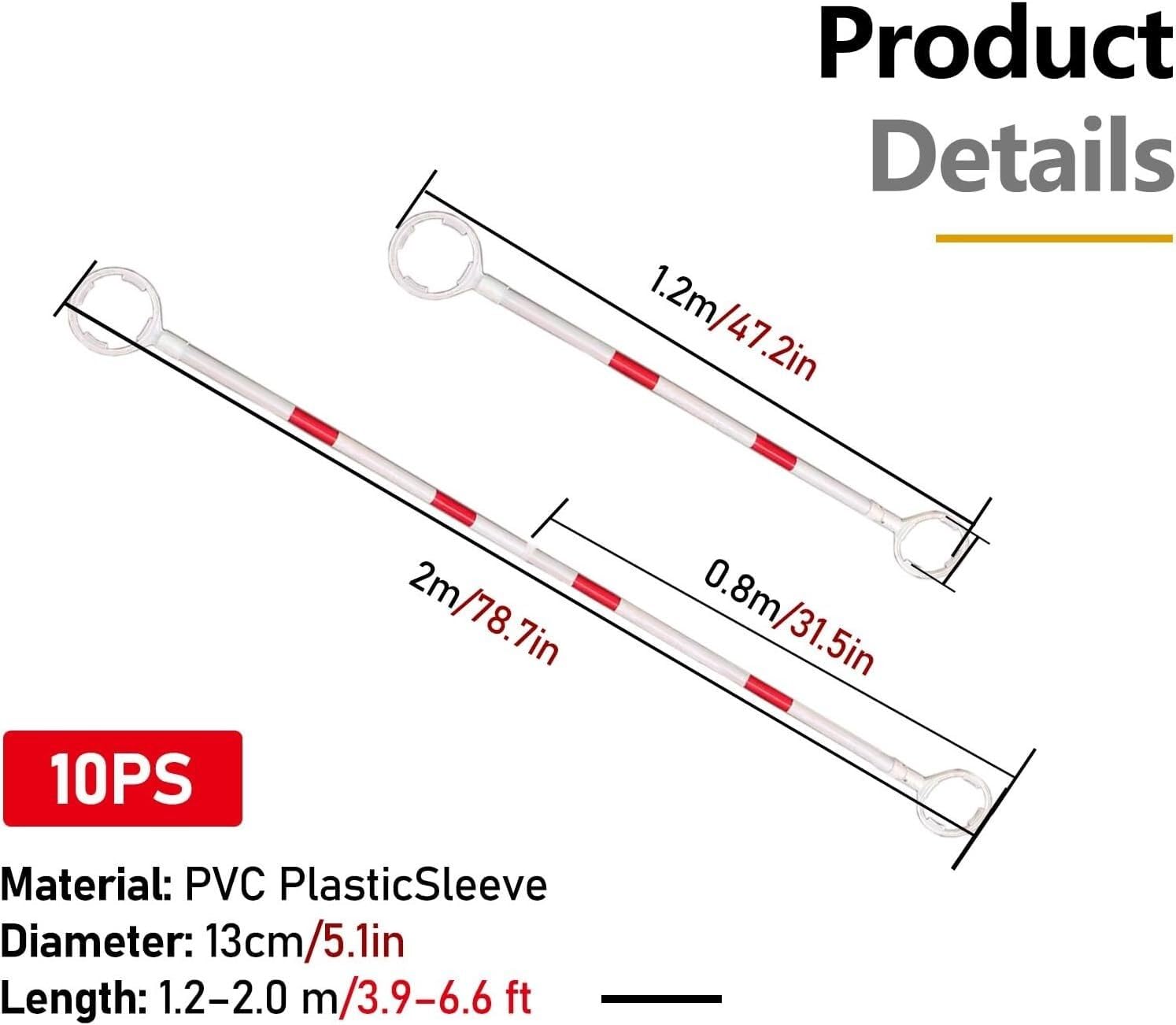 Lot de 5 cônes sécurité rétractables for la Circulation, Poteau Connexion, Barricade réfléchissant rétractable