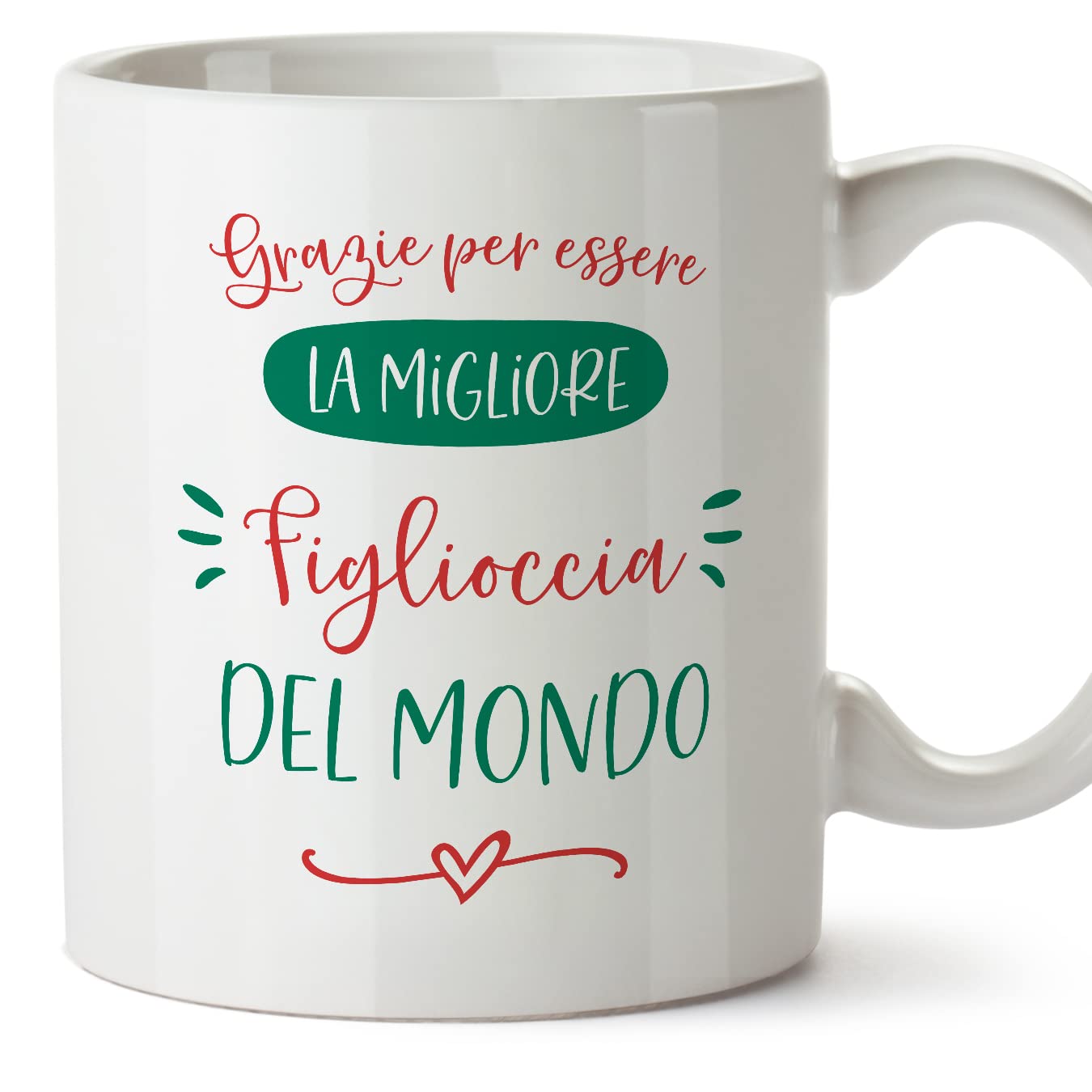 MUGFFINS Goddaughter Mug - in Italian - Grazie Migliore FAMIGLIA - Funny Gift - Ceramic 11oz Mug โ image 1