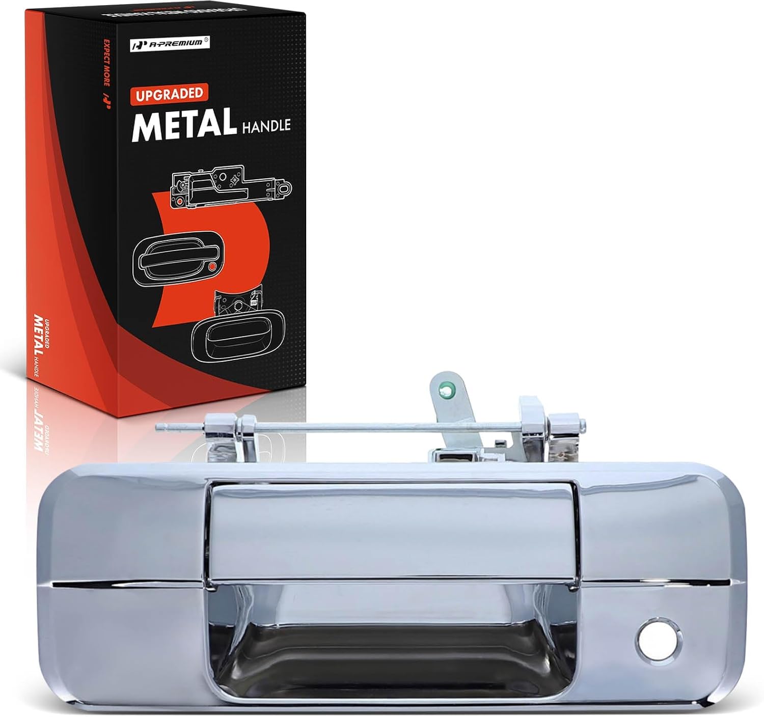 A-Premium - Upgraded Metal Tailgate Handle - Compatible with Toyota Tundra 2007-2013 - Chrome Latch Handle, w/Keyhole, Replace# 69090-0C040-Metal