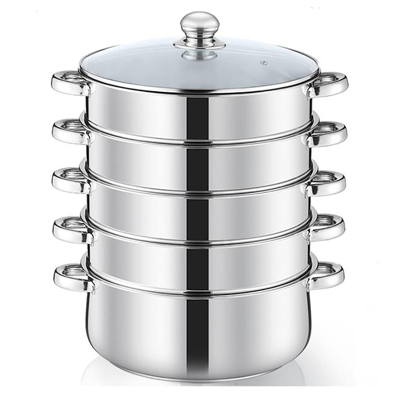 GTHTUHFD Steamer Cookware/Soup Pot/Hot Pot 400 Series Stainless Steel 3-Layer Composite Bottom For Steamed Fish Porridge Chicken Soup,38Cm,38Cm (Size_Name 36Cm),size_name-36CM