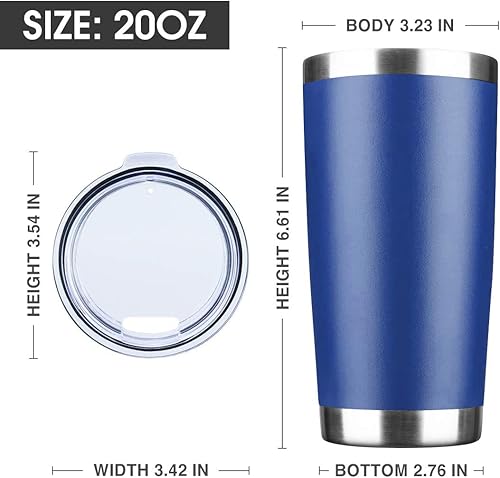 Miniatura 2 de Vaso térmico de acero inoxidable de 20 onzas con aislamiento al vacío con tapa, taza de viaje de doble pared, taza de café duradera con