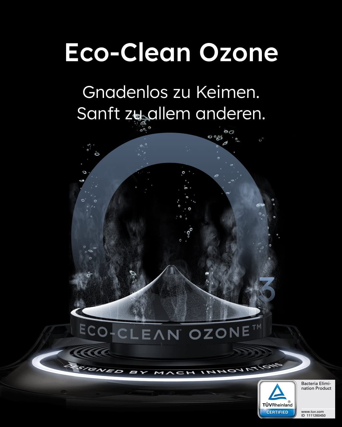 eufy MACH V1 Ultra, Kabelloser All-in-One Stabstaubsauger mit Dampfwischer, SteamWave™, Always-Clean Mop™, 3-fache Selbstreinigung, Eco-Clean Ozon, Tesla Valve Mixing(Generalüberholt)