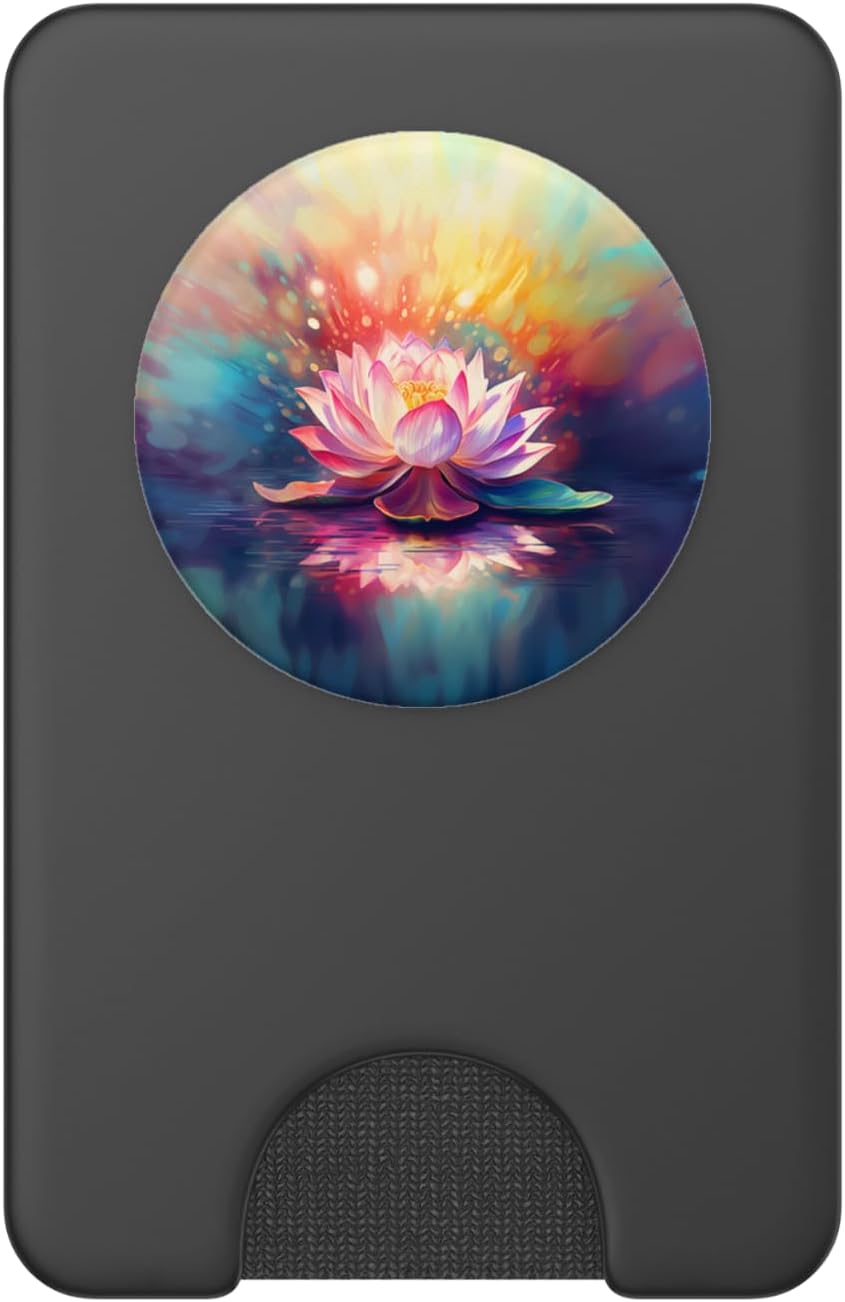 Lotus Flower Yoga Meditation Watercolor PopSockets PopWallet for MagSafe