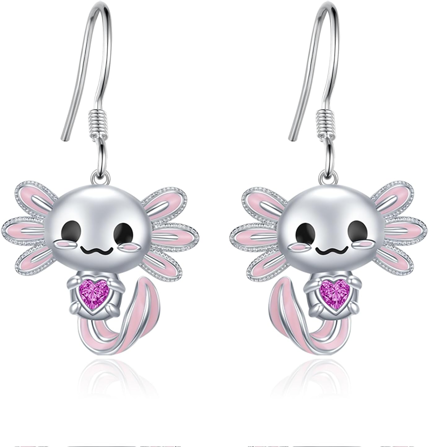 Axolotl Earrings 925 Sterling Silver Axolotl Dangle Earrings Cute Animal Jewelry Gift for Women Girl Daughter