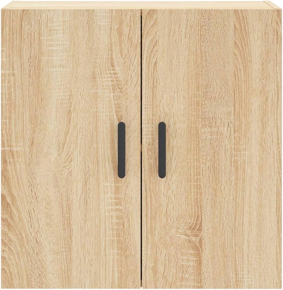 Sonoma Oak Wall Cabinet Engineered Wood Medium Storage Cabinet with 2 Doors 23.6x23.6x23.6 in Matte Finish Indoor Storage Cupboard for Living Room Office Use