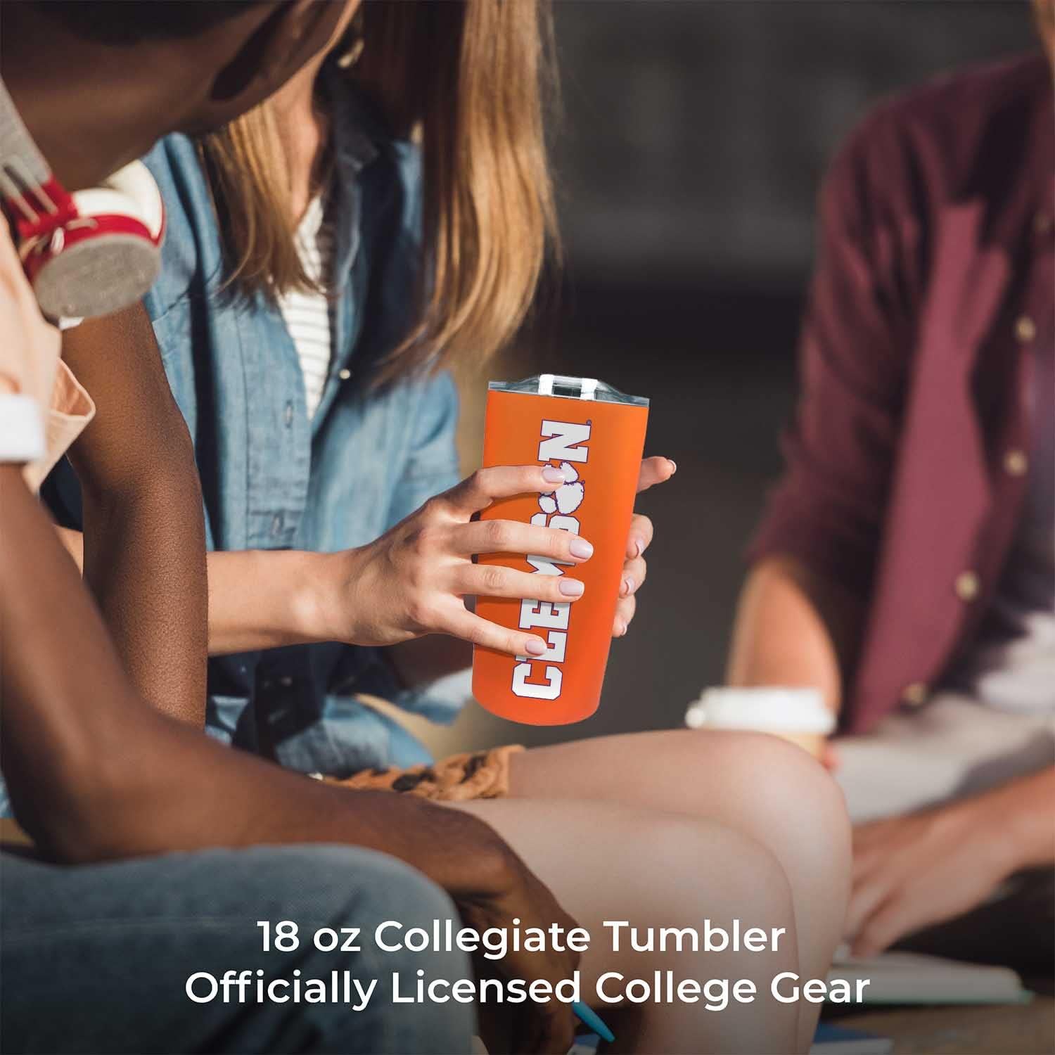 Campus Colors NCAA Stainless Steel Tumbler perfect for Gameday - 18 oz - Double Walled - Keeps Drinks Perfectly Insulated (Clemson Tigers - Orange) - Image 6